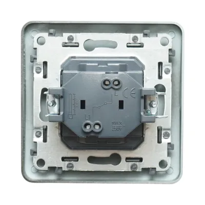 Intrerupator simplu negru incastrat 220V, 10AX, PC 80x80mm - imagine 3