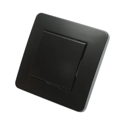 Intrerupator cap scara negru incastrat 220V, 10AX, PC 80x80mm
