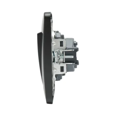 Intrerupator cap scara negru incastrat 220V, 10AX, PC 80x80mm - imagine 5