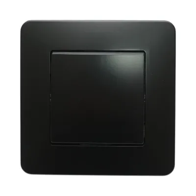 Intrerupator cap scara negru incastrat 220V, 10AX, PC 80x80mm - imagine 2