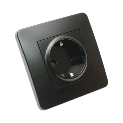 Priza schuko neagra incastrata 220V, 16A, PC 80x80mm - imagine 4