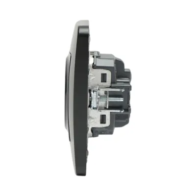 Priza schuko neagra incastrata 220V, 16A, PC 80x80mm - imagine 5
