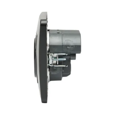 Priza schuko neagra incastrata 220V, 16A, 2xUSB 5V 2.1A, PC 80x80mm - imagine 5