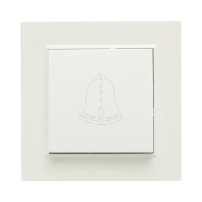 Intrerupator sonerie cu revenire alb incastrat 220V, 10AX, ABS 80x80mm - imagine 2