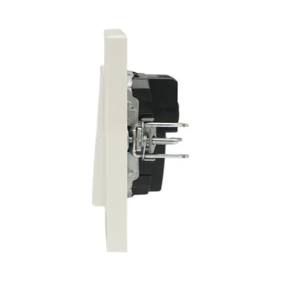Intrerupator sonerie cu revenire alb incastrat 220V, 10AX, ABS 80x80mm - imagine 5