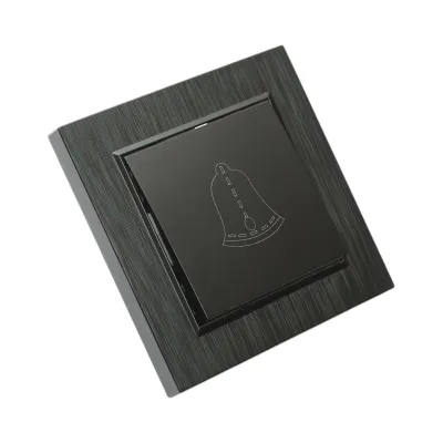 Intrerupator sonerie cu revenire negru incastrat 220V, 10AX, ABS 80x80mm - imagine 4