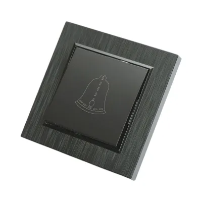 Intrerupator sonerie cu revenire negru incastrat 220V, 10AX, ABS 80x80mm