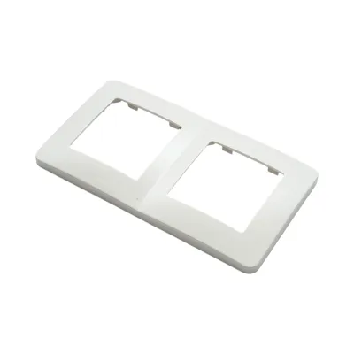 Rama dubla alba PC priza si intrerupator 150x83mm - imagine 4