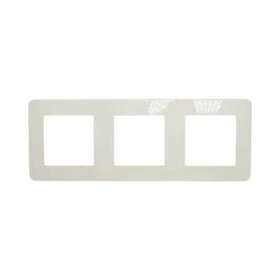 Rama tripla alba PC priza si intrerupator 225x83mm