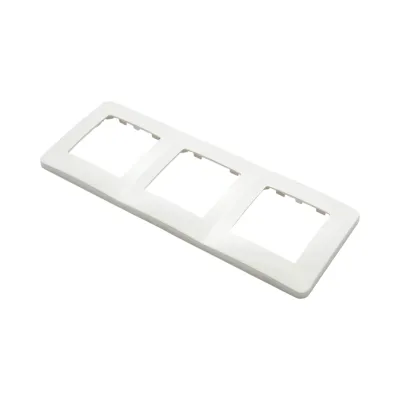 Rama tripla alba PC priza si intrerupator 225x83mm - imagine 4
