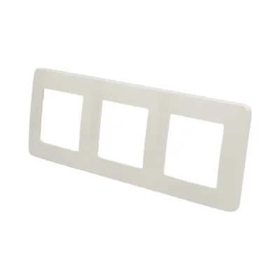 Rama tripla alba PC priza si intrerupator 225x83mm - imagine 3