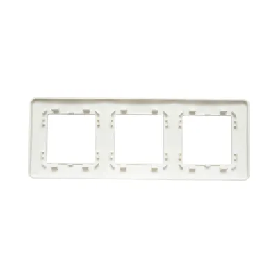 Rama tripla alba PC priza si intrerupator 225x83mm - imagine 2