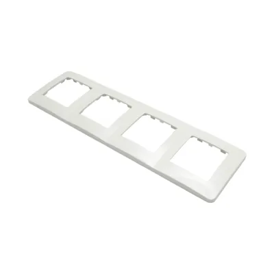 Rama cvadrupla alba PC priza si intrerupator 300x83mm - imagine 4