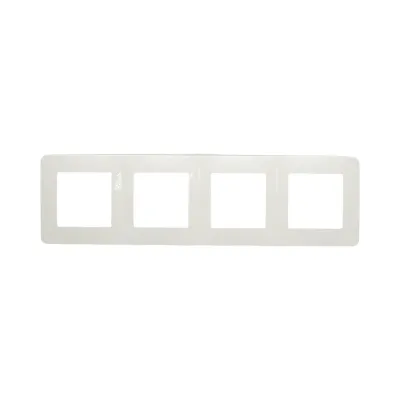 Rama cvadrupla alba PC priza si intrerupator 300x83mm