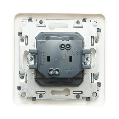Intrerupator sonerie cu revenire alb incastrat 220V, 10AX, PC 80x80mm - imagine 3