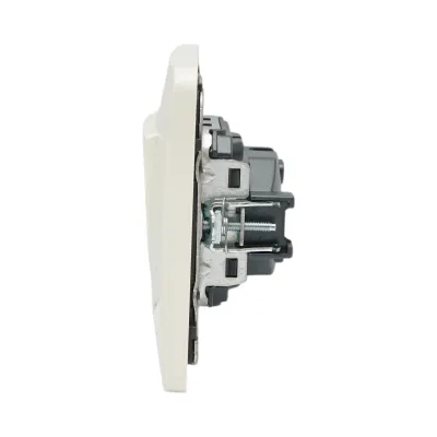 Intrerupator sonerie cu revenire alb incastrat 220V, 10AX, PC 80x80mm - imagine 5