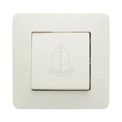 Intrerupator sonerie cu revenire alb incastrat 220V, 10AX, PC 80x80mm - imagine 2