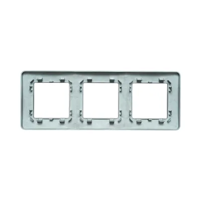 Rama tripla neagra PC priza si intrerupator 225x83mm - imagine 2