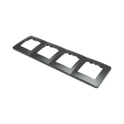 Rama cvadrupla neagra PC priza si intrerupator 300x83mm - imagine 4