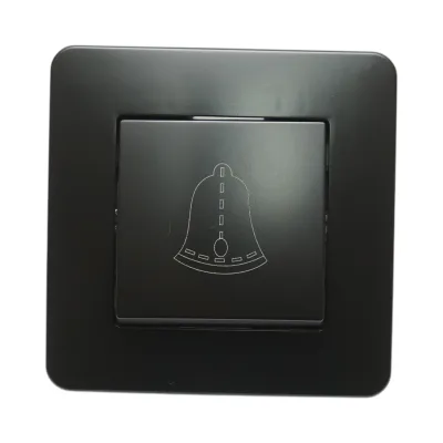 Intrerupator sonerie cu revenire negru incastrat 220V, 10AX, PC 80x80mm - imagine 2