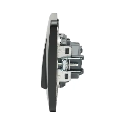 Intrerupator sonerie cu revenire negru incastrat 220V, 10AX, PC 80x80mm - imagine 5