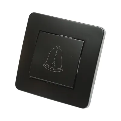 Intrerupator sonerie cu revenire negru incastrat 220V, 10AX, PC 80x80mm
