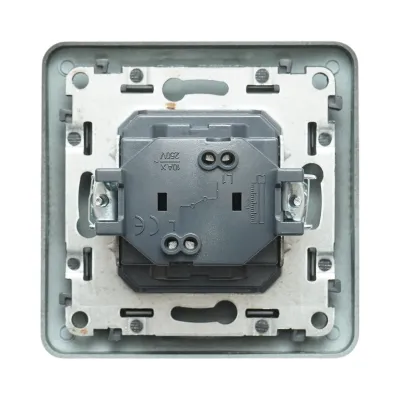 Intrerupator sonerie cu revenire negru incastrat 220V, 10AX, PC 80x80mm - imagine 3