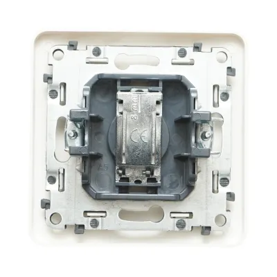 Priza TV alba incastrata PC 80x80mm - imagine 3