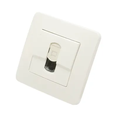 Priza internet RJ45 alba incastrata PC 80x80mm