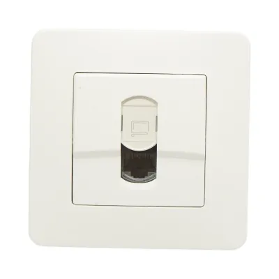 Priza internet RJ45 alba incastrata PC 80x80mm - imagine 2