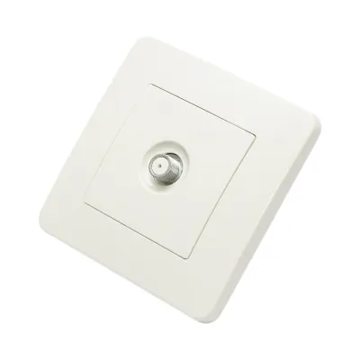 Priza TV tip F alba incastrata PC 80x80mm