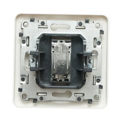 Priza TV tip F alba incastrata PC 80x80mm - imagine 3