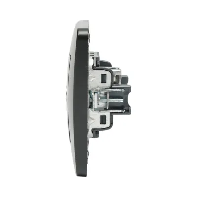 Priza TV neagra incastrata PC 80x80mm - imagine 5