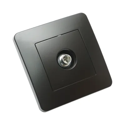 Priza TV neagra incastrata PC 80x80mm - imagine 4