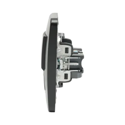 Priza internet RJ45 neagra incastrata PC 80x80mm - imagine 5