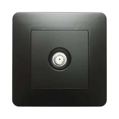 Priza TV tip F neagra incastrata PC 80x80mm - imagine 2
