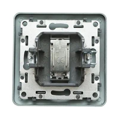 Priza TV tip F neagra incastrata PC 80x80mm - imagine 3