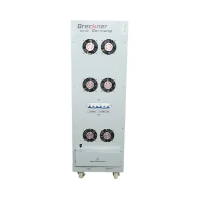 Stabilizator automat de tensiune 100KVA trifazat cu servomotor, bypass, afisaj LCD Breckner Germany - imagine 5