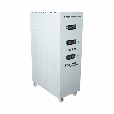 Stabilizator automat de tensiune 100KVA trifazat cu servomotor, bypass, afisaj LCD Breckner Germany - imagine 4