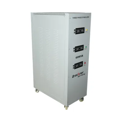 Stabilizator automat de tensiune 60KVA trifazat cu servomotor, bypass, afisaj LCD Breckner Germany - imagine 4