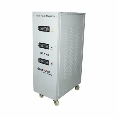 Stabilizator automat de tensiune 60KVA trifazat cu servomotor, bypass, afisaj LCD Breckner Germany - imagine 2