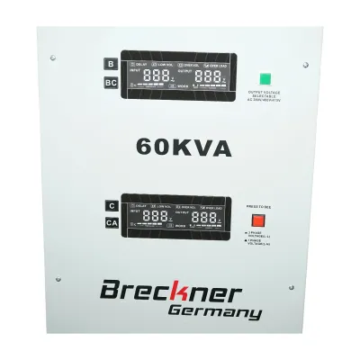 Stabilizator automat de tensiune 60KVA trifazat cu servomotor, bypass, afisaj LCD Breckner Germany - imagine 7