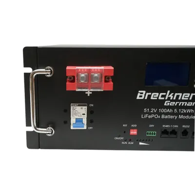 Baterie stocare Li-ion 5.12kWh LiFePO4 51.2V, 100Ah cu BMS, display LCD, conexiune in paralel Breckner Germany - imagine 5