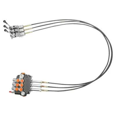 Distribuitor hidraulic cu 3 manete, lungime cablu 2m presiune 250 bar debit 80L/min Breckner Germany - imagine 2