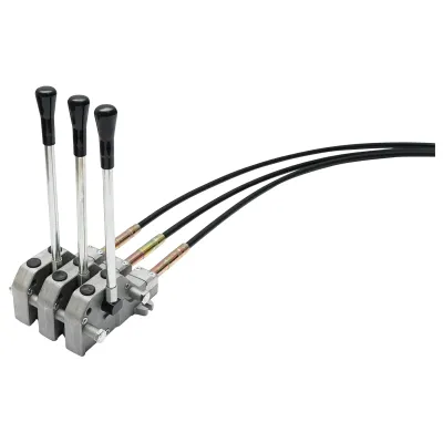 Distribuitor hidraulic cu 3 manete, lungime cablu 2.5m presiune 250 bar debit 40L/min Breckner Germany - imagine 6