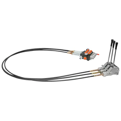 Distribuitor hidraulic cu 3 manete, lungime cablu 2.5m presiune 250 bar debit 40L/min Breckner Germany - imagine 3