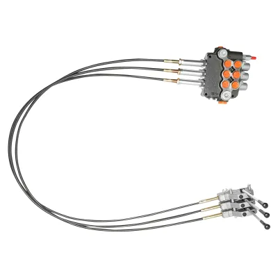 Distribuitor hidraulic cu 3 manete, lungime cablu 2.5m presiune 250 bar debit 80L/min Breckner Germany