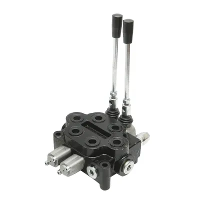 Distribuitor hidraulic cu 2 manete 150 Bar, debit 80L/min M22x1.5mm pentru Tractor Forestier si Graifer