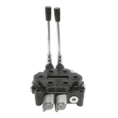 Distribuitor hidraulic cu 2 manete 150 Bar, debit 80L/min M22x1.5mm pentru Tractor Forestier si Graifer - imagine 6