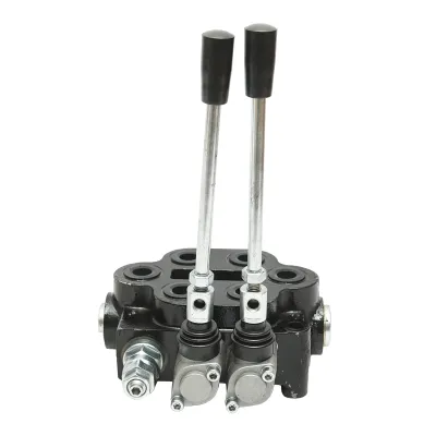 Distribuitor hidraulic cu 2 manete 150 Bar, debit 80L/min M22x1.5mm pentru Tractor Forestier si Graifer - imagine 3